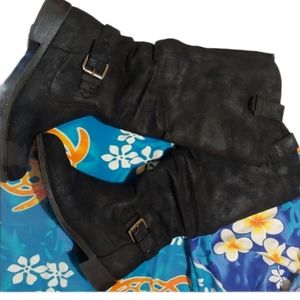 Sexy mid calf suede cowboy boots